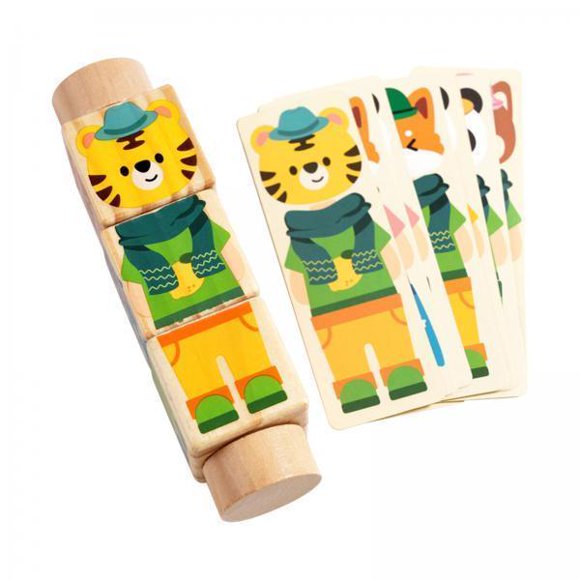 Siruishop 2xRotating Puzzle Block Animal Themed Sturdy Educational Toy for Children Gift 2 Pcs