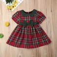 thumbnail image 4 of Bébé bébé Filles Noël Plaids Bowknot Princesse Robe à Manches Courtes Parti Robes de Noël, 4 of 5