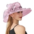 thumbnail image 1 of Women's Solid Color Big Flower Shade English Lady Elegant Temperament Sun Hat, 1 of 4