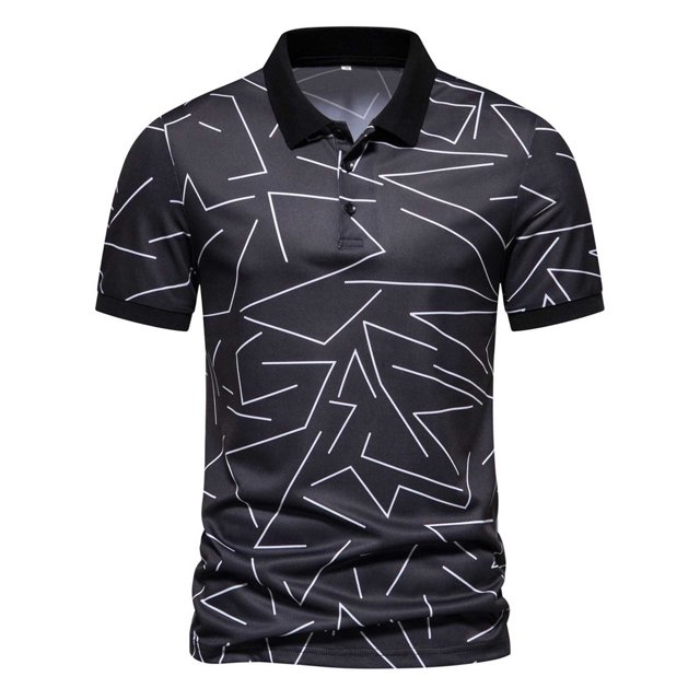 Cameland Mode Personnalité Homme Décontracté Ajusté Manches Courtes Imprimé T Manches Courtes Col Rabattu Blouse et Chemise