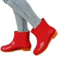 thumbnail image 1 of Dakaela Bottes de Pluie pour Femmes Imperméables à Enfiler Chaussures de Jardin Semelle en Caoutchouc Bottines de Pluie à la Cheville Rouges 6.5, 1 of 7
