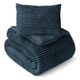 thumbnail image 2 of Mainstays Kids Dark Blue Solid Plush Ribbed Corduroy Comforter Set, Twin, 2 Pieces, 2 of 4