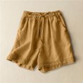 thumbnail image 1 of asjyhkr Womens Shorts Lace Drawstring Elastic Waist Solid Color Lightweight Lounge Home Pajama Shorts with Pockets, 1 of 9