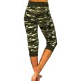 thumbnail image 2 of Innerwin Pantalon de Sport Cordon Dames Bas de Course Taille Élastique Pantalon Capri Respirant Armée Vert S, 2 of 6
