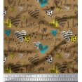 thumbnail image 1 of Soimoi Brown Modal Satin Fabric Heart & I Love You Text Print Fabric by Yard 42 Inch Wide, 1 of 1