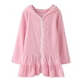 thumbnail image 1 of WEIYLL Robe de Fille Couverture de Bain pour Enfants Fermeture Éclair à Capuche Plage Manches Longues Robe Rose Vêtements 2-3 Ans, 1 of 6
