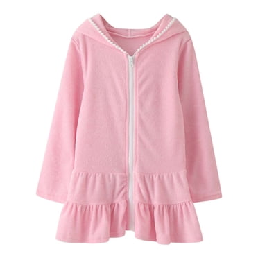 Robe Fille 12 Ans Anniversaire Robe Bébé Fille Enfant Filles Cache-Maillot de Bain Enfants Cache-Maillot Fermeture Éclair Plage Maillot de Bain à Capuche Peignoir Absorbant Robe de Plage