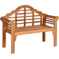 thumbnail image 1 of Gymax Foldable Patio Wooden Bench Garden Loveseat with Crown-Like Backrest, 1 of 9