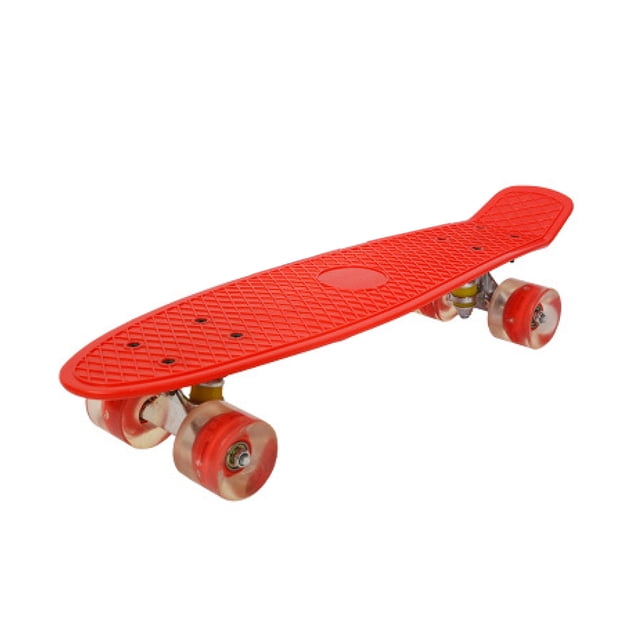 Mini Cruiser Poisson Planche à Roulettes à DEL à Haute Résilience pour Ados