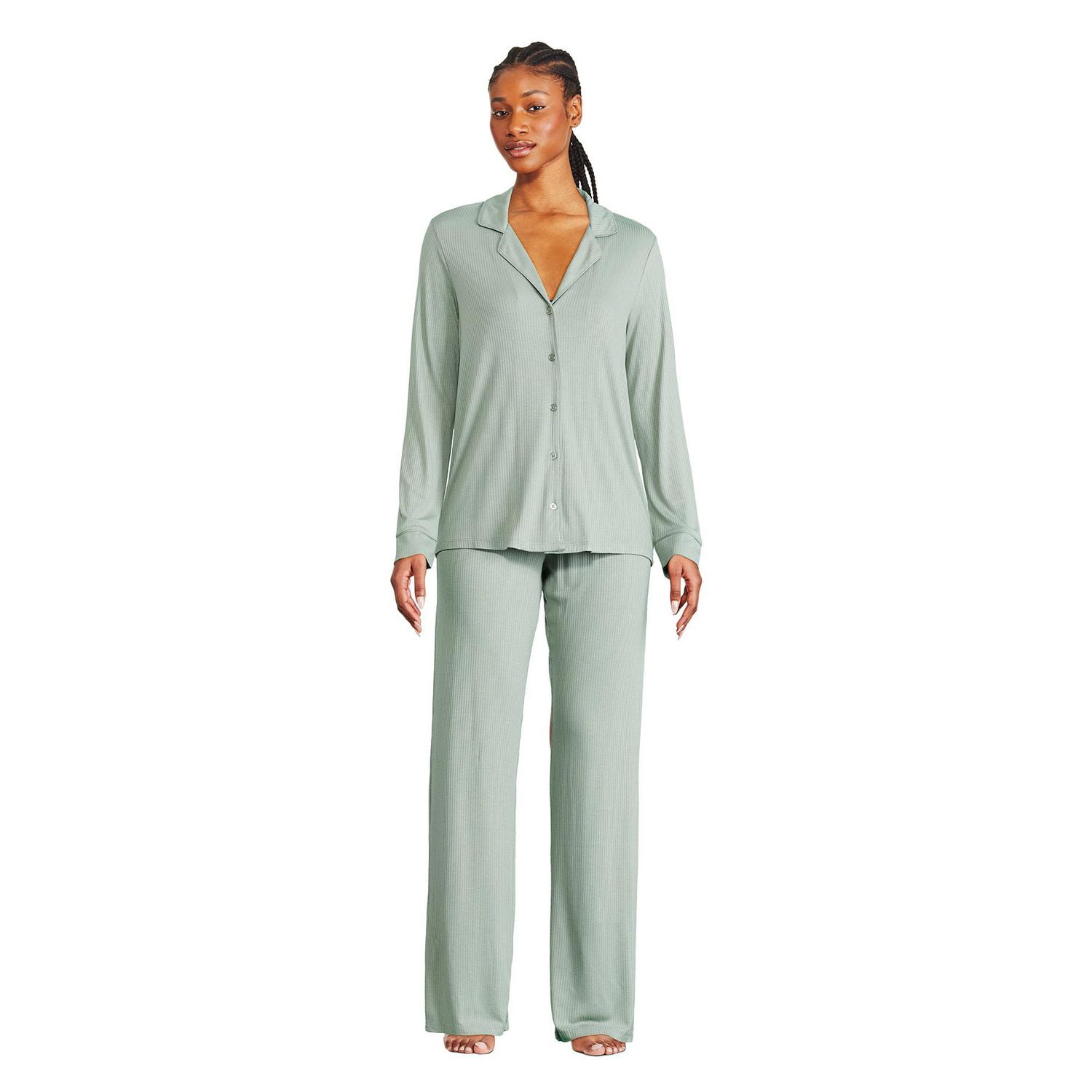 George Women's Notch Collar Pajama 2-Piece Set