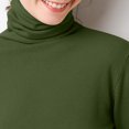 thumbnail image 4 of AherBiu Tops for Women Long Sleeve Basic Layer Fall Knitted T Shirts High Neck Comfy Solid Color Shirt, 4 of 5