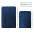 thumbnail image 3 of Set of 2 Large Clara Clark Bath Mat Bathroom Rug - Absorbent Memory Foam Bath Rugs - Non-Slip, Thick, Cozy Velvet Feel Microfiber Bathrug, Plush Shower, Toilet- Floor Bathmats Carpet - Blue - 20"x32", 3 of 6