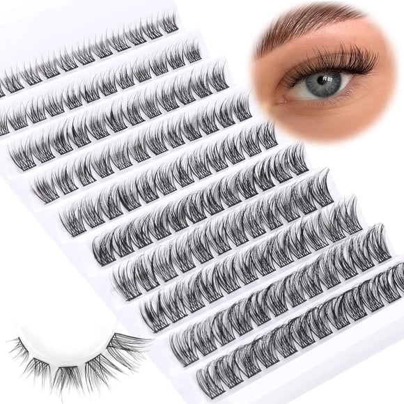 HSHDLDF Lash Clusters DIY Eyelash Extension 120Pcs Clusters Lashes Natural 8mm-16mm Wispy Curly Individual Lashes Extensions Fake Eyelashes DIY at Home Clusters Eye Lash ALICROWN (8MM, 10MM, 12MM, 1