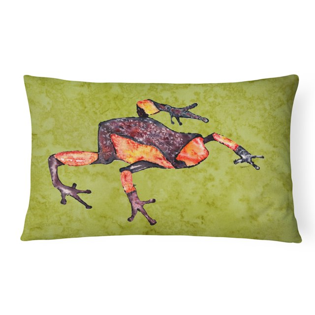 Carolines Treasures 8689PW1216 Frog Coussin Décoratif en Tissu Intérieur & Extérieur
