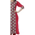 thumbnail image 3 of Moomaya Kurtis Droits Imprimés pour Femmes, Col en V, Manches Retroussables, Kurta Tunique, 3 of 6
