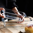 thumbnail image 2 of Shisuyan 1Pc Household Baking Pan Tempered Glass Plate Rectangular Salad Bowl (White), 2 of 9