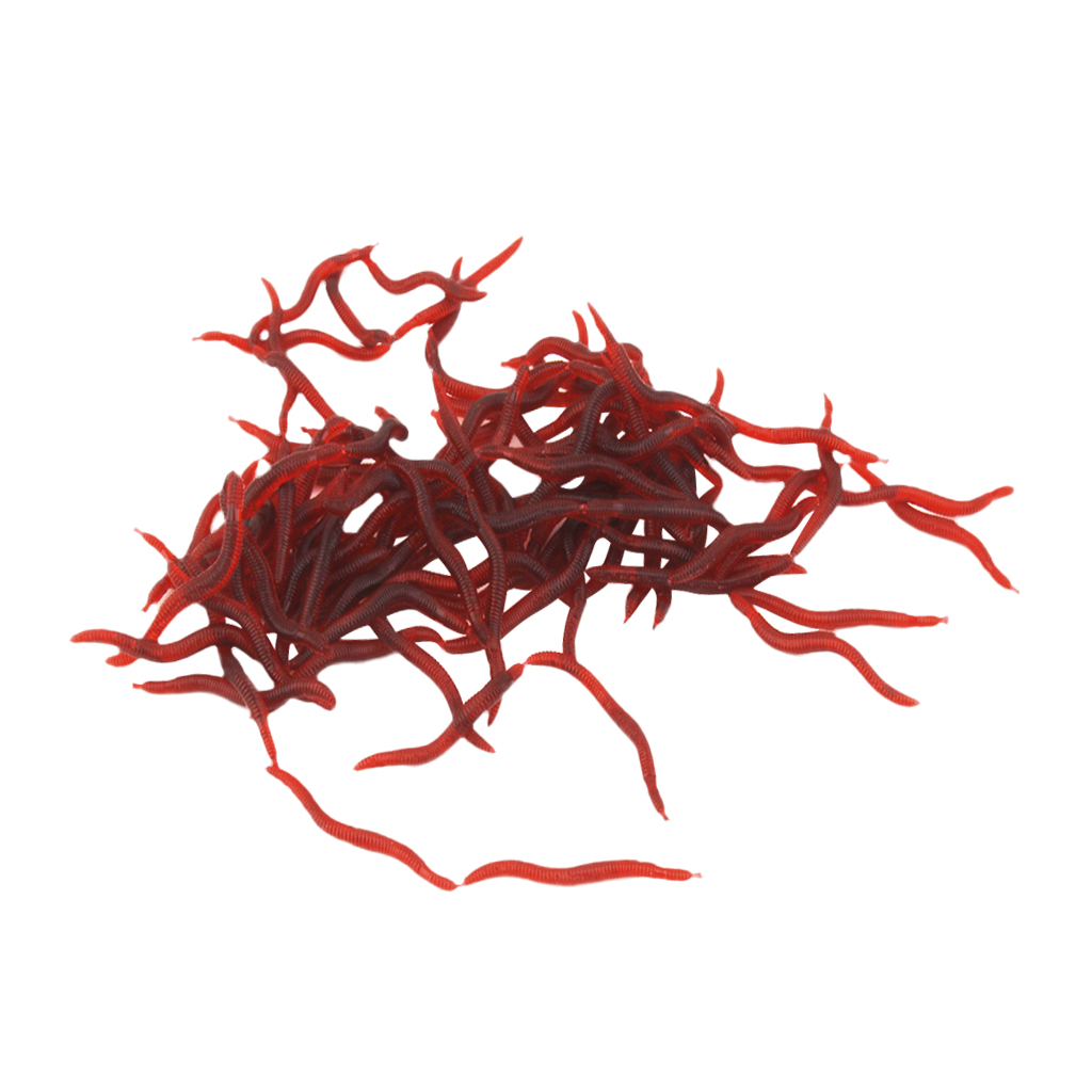 100Pcs Soft Fishing Worm Crankbaits for Freshwater and Saltwater