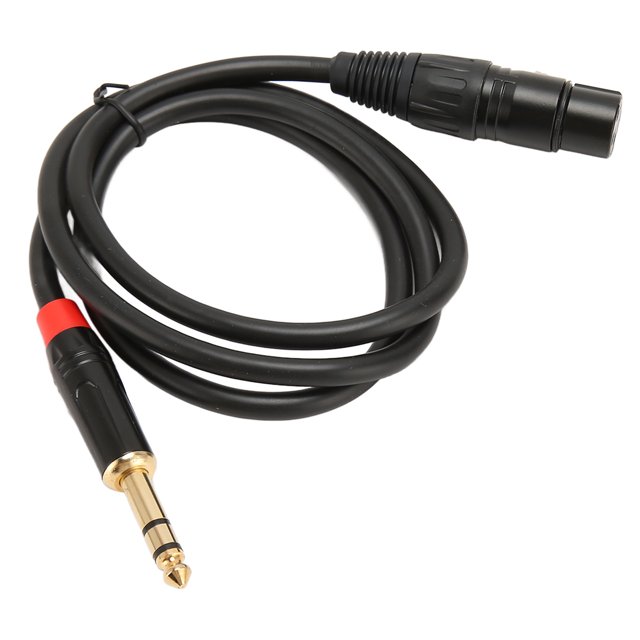 XLR Female To TRS Cable, 1m Stable 3 Pin 6.35mm XLR TRS Cable Sound Quality For Microphone