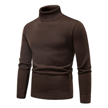 jsaierl Sweaters for Men Knit Turtle Neck Solid Stretch Top Long Sleeve Casual Slim Fit Pullover Sweater
