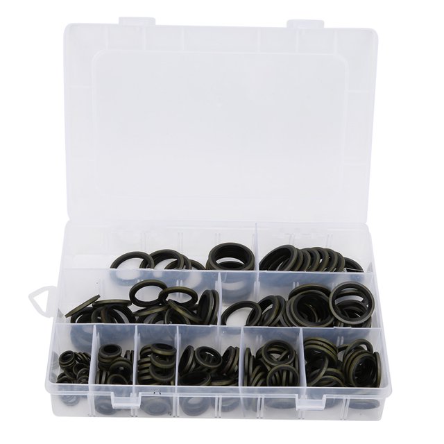 180pcs M6-M24 Oil Drain Screw Gasket Washer Set Bonded Sealing Ring Kit