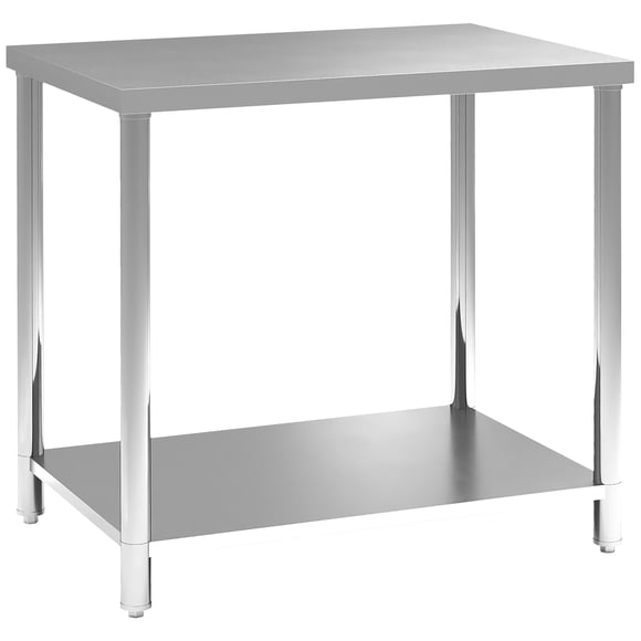 HOMCOM Stainless Steel Prep Table, Heavy Duty Workbench Table