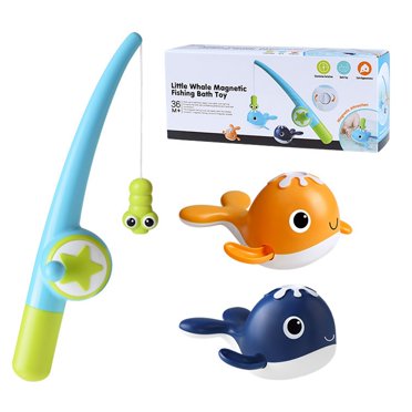 Fishing Toy Set Magnetic 3PCS Bathtub Fishing Game Wind up Toy Fishing Rod Toy