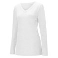 thumbnail image 4 of Hauts Amples Grande Taille à Manches Longues Col en V pour Femmes, 4 of 9