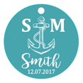 thumbnail image 1 of 100 Pcs Initiale Personnalisée avec Ancre Cadeau de Faveur de Mariage Papier Tags Fait sur Mesure Rond Hang Tags, 1 of 1