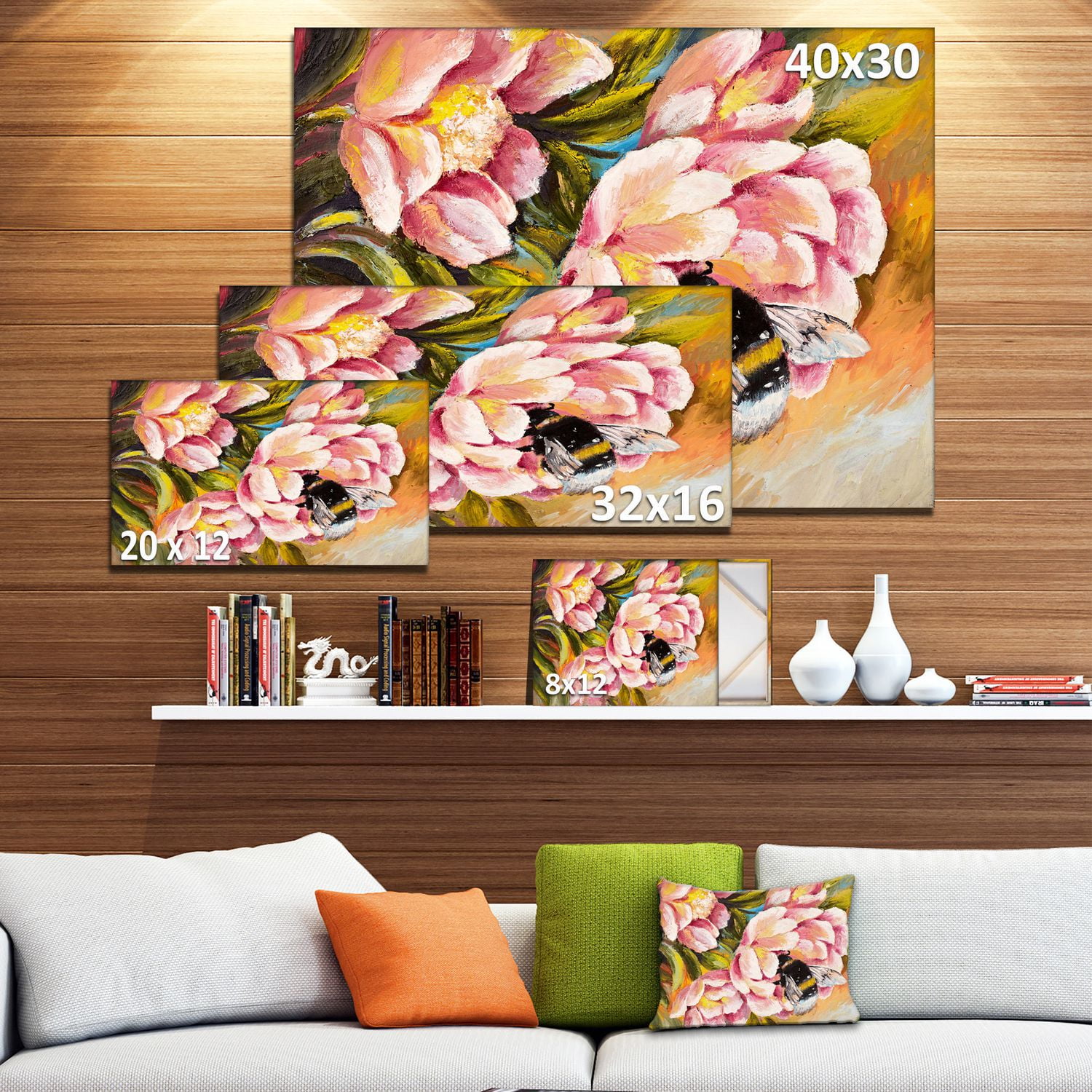 Impression sur toile « abeille assise une fleur » Design Art