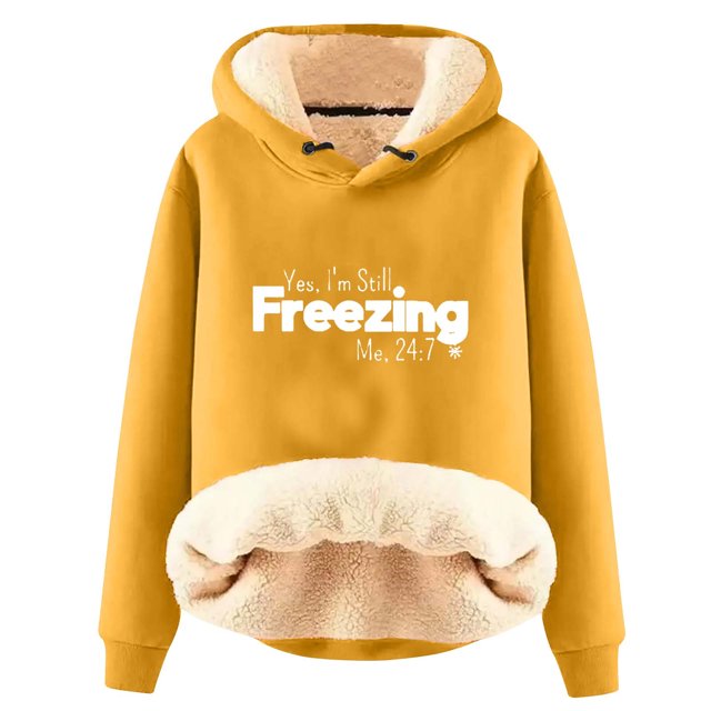 Birdeem Sweat à Capuche d'Hiver Chaud en Peluche pour Femmes Manches Longues