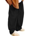 thumbnail image 2 of Yusimy Men's Care Pants Solid Color Hook and Loop Closure Easy Wear Summer Breathable Fracture Bedridden Recovery Practical Comfort, 2 of 7
