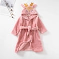 thumbnail image 2 of Kids Hooded Bathrobe, Toddler Robe with Belt for Boys and Girls, Soft Flannel Fleece Robe, Long Sleeve Bath Robe with Pockets for Children, 2 of 9