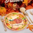 thumbnail image 4 of SLYNSHome 25 Pcs Assiettes en Papier pour l'Action de Grâce, Assiettes Jetables à Feuilles d'Automne Assiettes Citrouille d'Automne pour le Souper pour la Récolte d'Automne Fournitures de Fête de l'Action de Grâce - 7 Pouces, 4 of 6