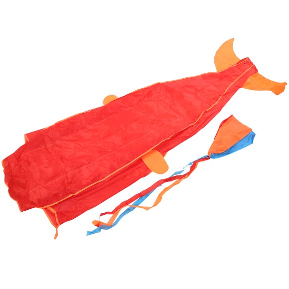 Large Dolphin Kite with Huge Frameless Soft Parafoil, Large Whale Beach Kite 3D Kite Kids and Adults Funny Toy for Outdoor Games and Activities[Red]