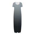 thumbnail image 3 of fatyb Robes Maxi à Manches Courtes pour Femmes Col Ras du Cou Décontractées Longues Robes Imprimées Robes T-Shirt d'Été, 3 of 5