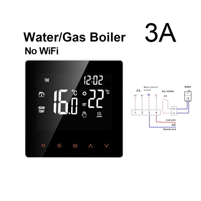 Thermostat Intelligent Wi-Fi Tuya, Contrôleur à Distance de Température pour Chaudière Électrique au Sol Eau/gaz, Facile à Installer