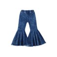 thumbnail image 1 of Fortune Jeans Évasés pour Fille 2-7 Ans Bleu Taille Haute en Denim, 1 of 7