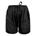 thumbnail image 3 of Summer Shorts Mid Waist Cargo Solid Splice Pocket Drawstring Shorts Solid Color Loose Men Basketball Shorts Black XXL, 3 of 4