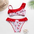 thumbnail image 1 of IROINID Maillot de Bain Fille 3-9 Ans Dégradé de Feuilles Rouge 9Y, 1 of 8