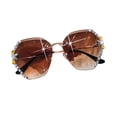 thumbnail image 2 of maskred Wide Application Sunglass Vintage Frameless Rhinestone Glasses For All Occasions Metal Vintage Frameless Glasses sepia 1Set, 2 of 6