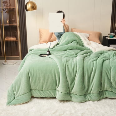 Openpig Couverture Double Couche en Velours de Lait et Laine d'Agneau, Couverture en Molleton, Chaude pour l'Automne et l'Hiver, Multifonction, Couverture de Lit de Loisirs