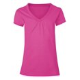thumbnail image 1 of Hanes Girls` Shirred V-Neck Tee, XS, Amaranth, 1 of 1
