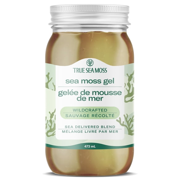 TrueSeaMoss Gel de Mousse de Mer - Forme Alternative de Mousse de Mer - Gel de Mousse de Mer Irlandais Nature Sauvage - Gel de Mousse de Mer Biologique Cru - Fabriqué aux É.-U. - Gel de Mousse de Mer Nature Sauvage 473 ml (16 Fl Oz)