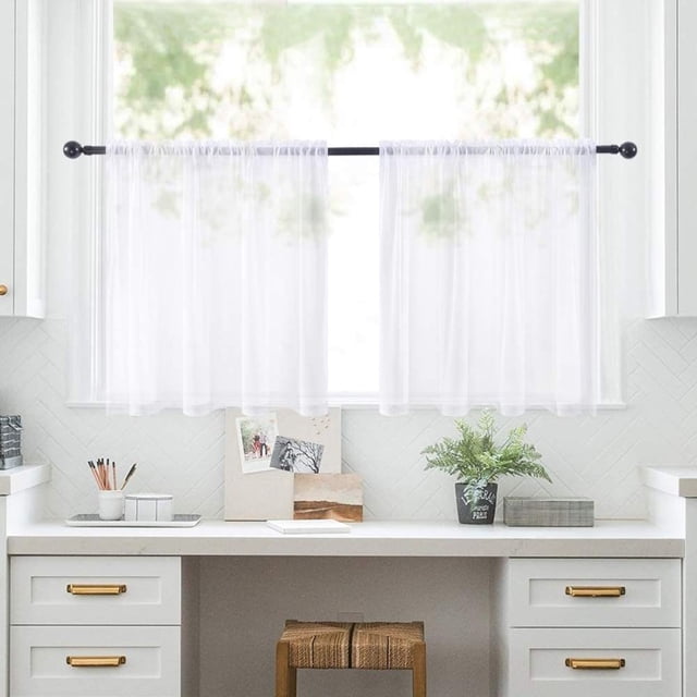 Vaidha Solid Colour Short Curtains Curtains Semi Kitchen Bathroom Thin Curtains Home Curtains