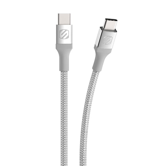 Scosche CCB4SR-SP Strikeline Premium USB-C to USB-C Charge & Sync Braided Cable 4-ft. Silver