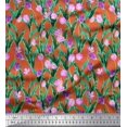 thumbnail image 1 of Soimoi Poly Georgette Fabric Leaves & Tulip Floral Print Sewing Fabric Yard 52 Inch Wide, 1 of 3