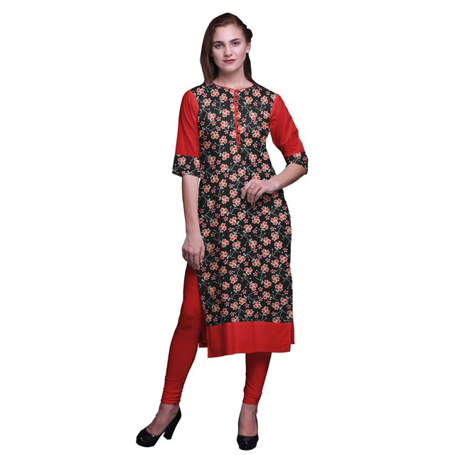 Bimba Kurta Droite pour Femmes, Haut Indien Imprimé, EthnicKurti