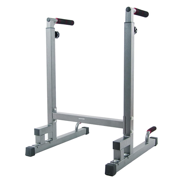BalanceFrom Steel Frame Dip Station with Adjustable Height, 500 lb Weight Capacity, Gray