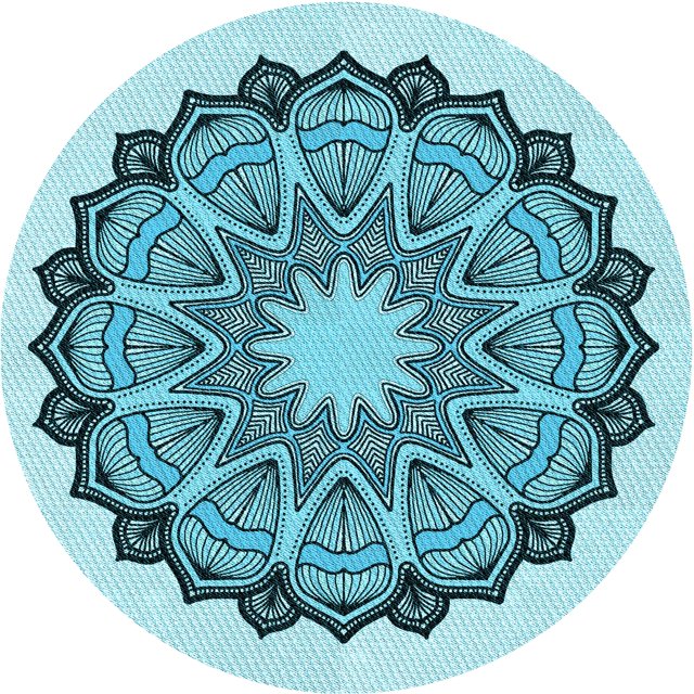 Ahgly Company Tapis d'Intérieur Ronds Transitionnels Lavables à la Machine, Vert Pierre Aigue-Marine, 4 Pieds Rond