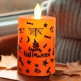 thumbnail image 3 of YSTIANN 2 Piece Flameless Halloween Tea Lights - Battery Operated LED Candles with Flickering Flame & Graffiti Pattern, Safe Decorative Lights for Spooky Atmosphere WJ94-2782, 3 of 7